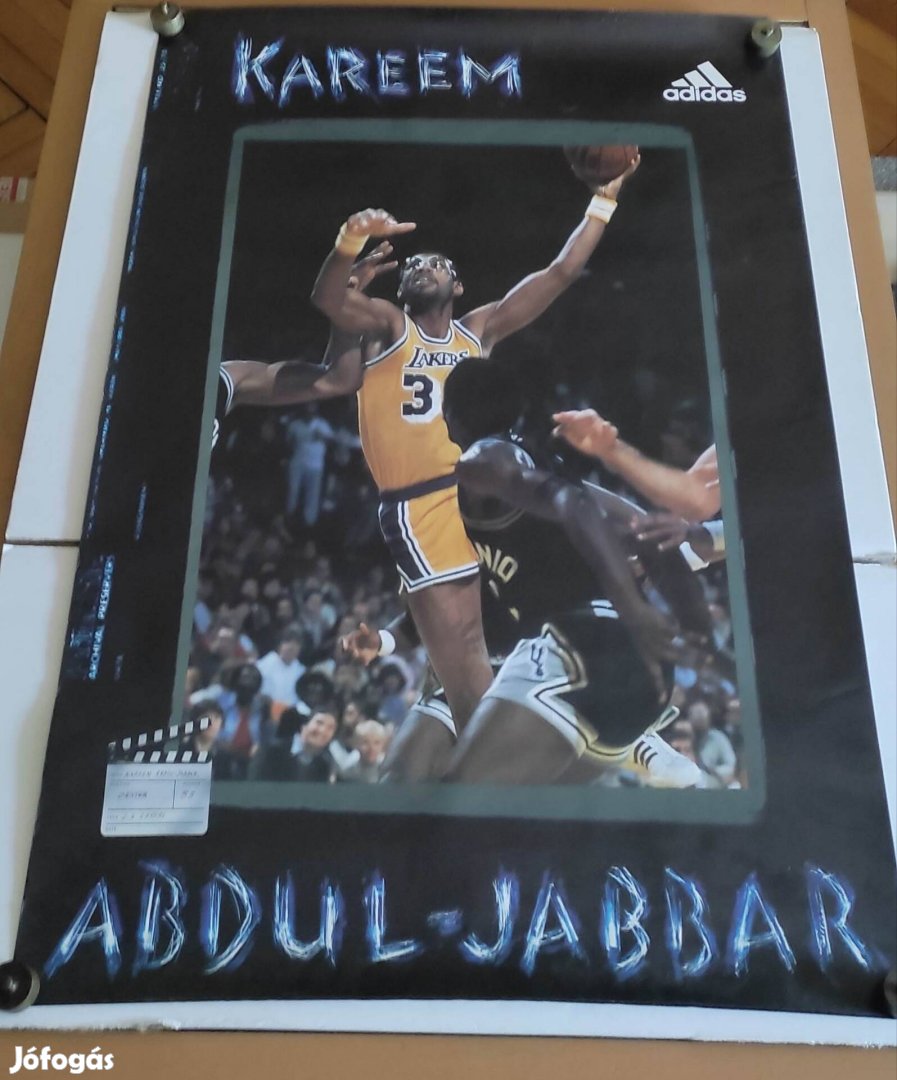 Régi Kareem Abdul-Jabbar 1996 Adidas Streetball eredeti plakát+lap