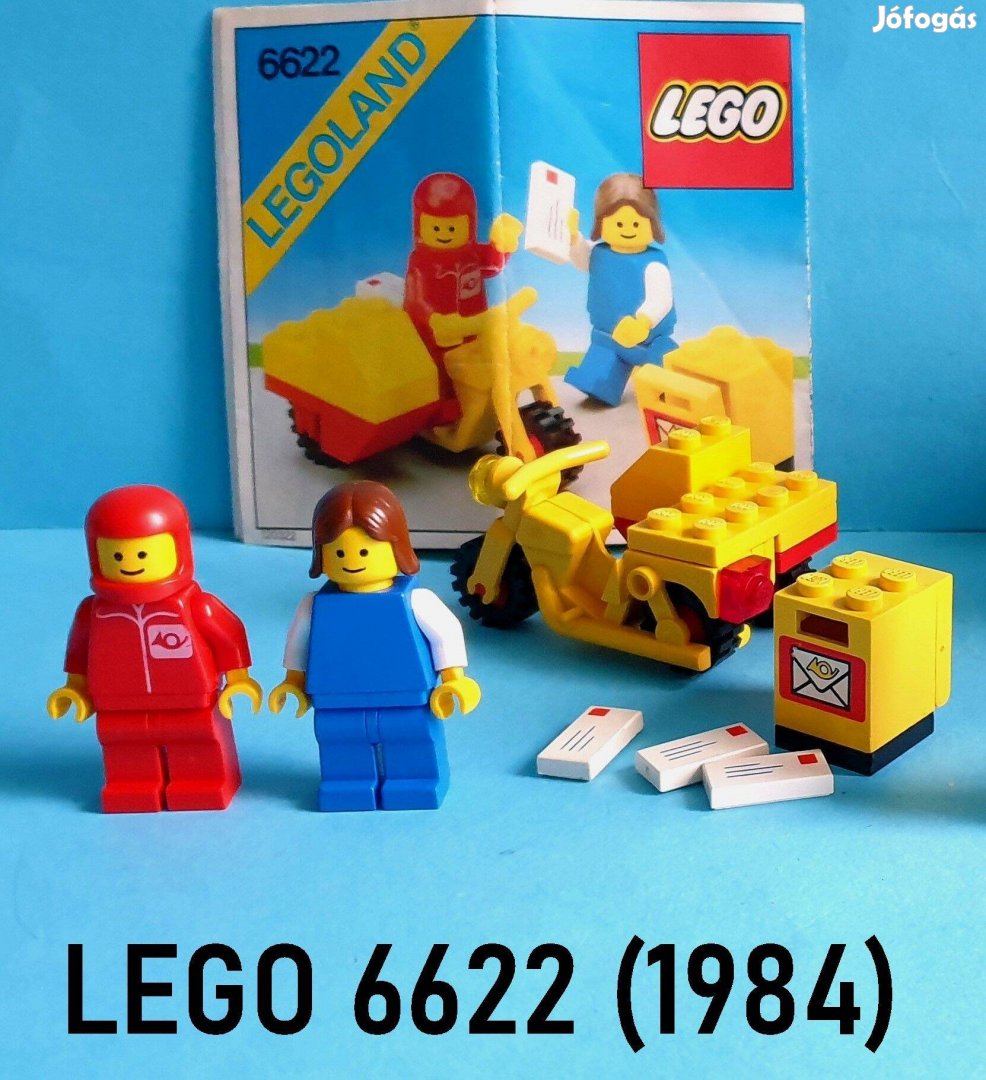 Régi LEGO Legoland 6622 Mailman on Motorcycle, útmutatóval