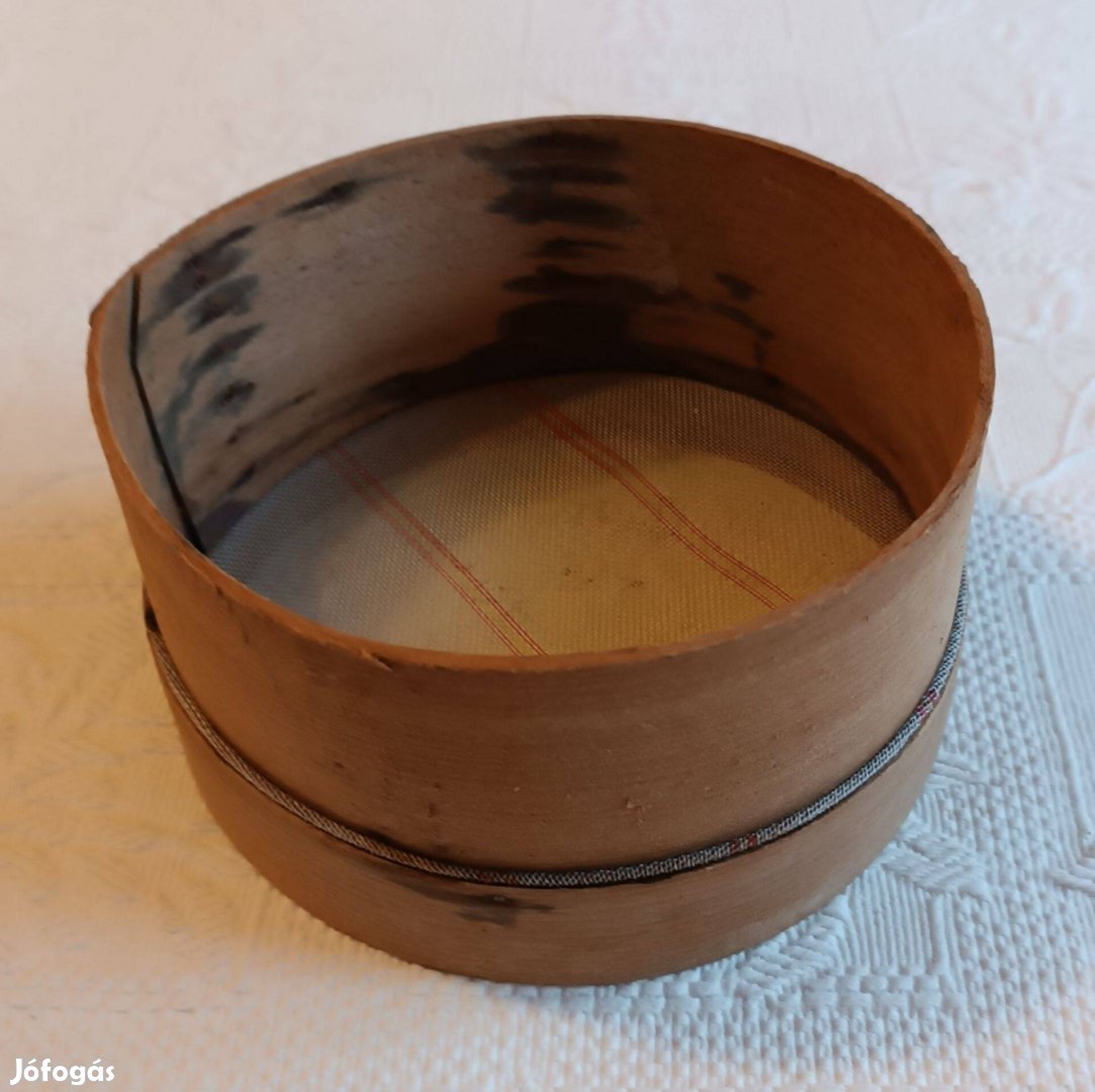 Régi Natúr Fa Liszt Szita Konyhai Kellék 17 cm átmérő