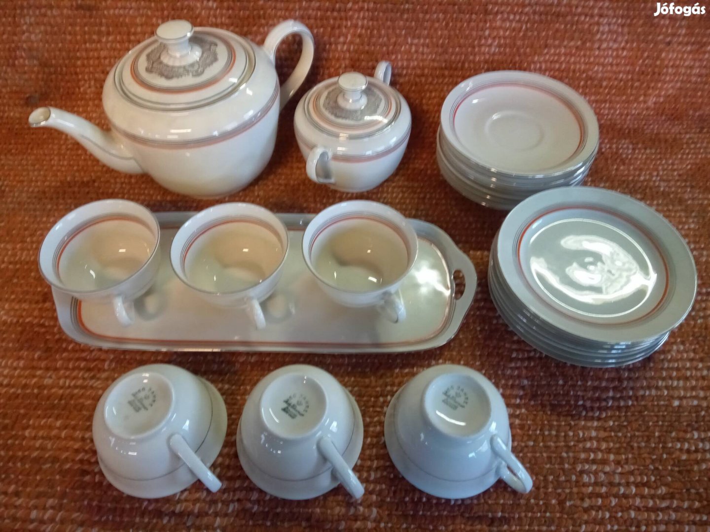 Régi Német Porcelán teás készlet 