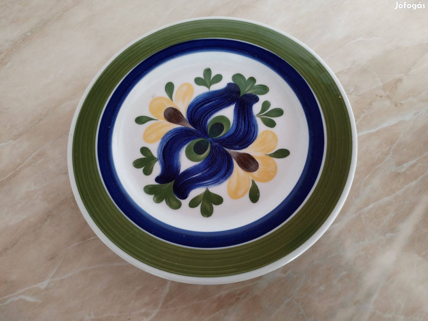 Régi Német kézel festet porcelán tányér