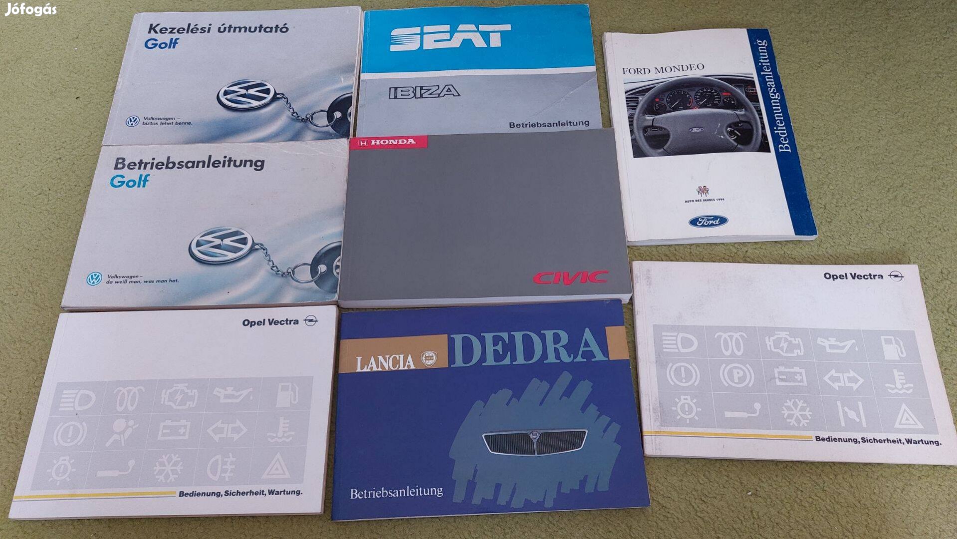 Régi Opel, Honda, Ford, Seat, Lancia kezelési könyvek