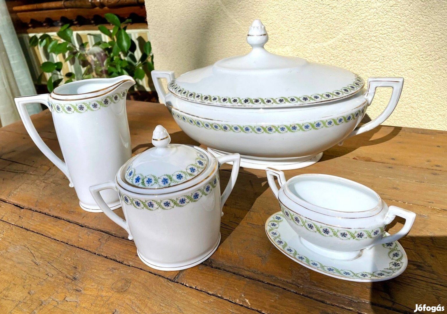 Régi Pirken Hammer Kossuch János Marienbad szecessziós porcelán készle