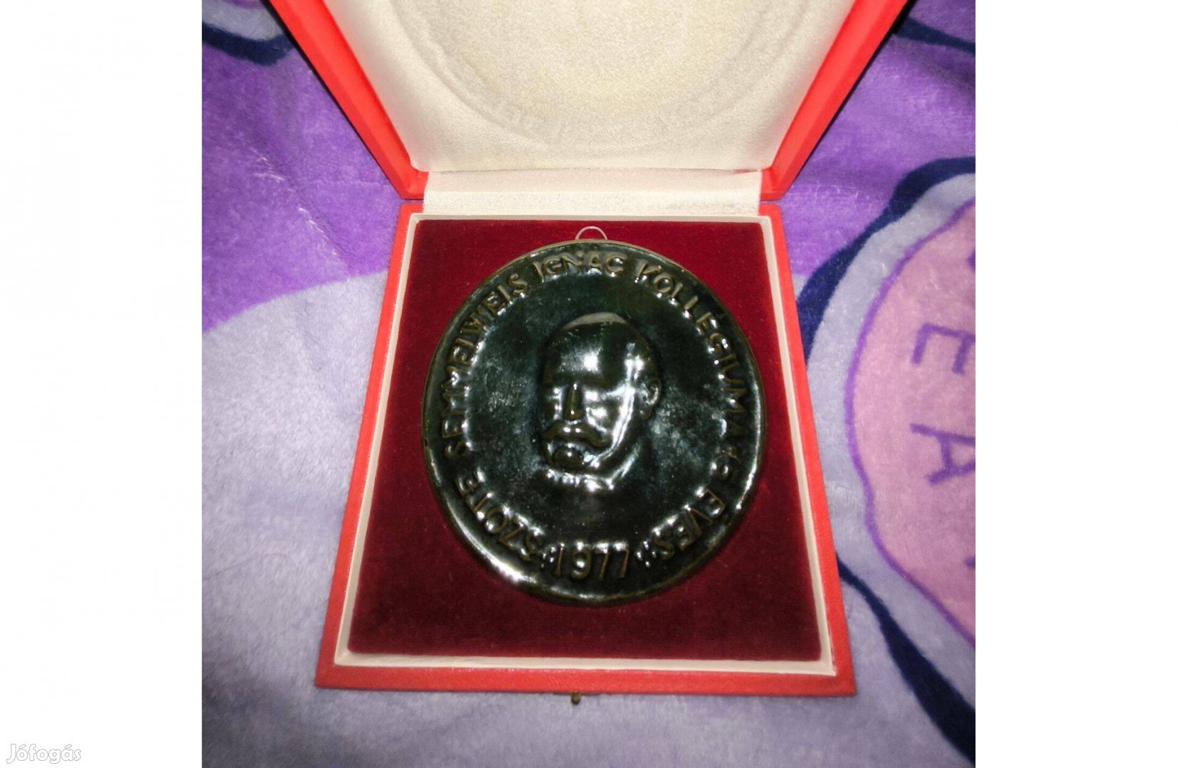 Régi Plakett Semmelweis Ignác 1977