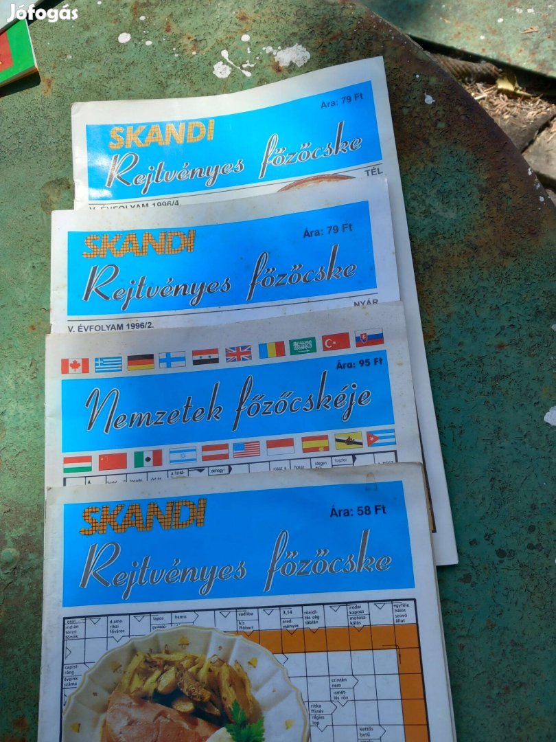 Régi Skandi rejtvényes főzöcske újság csomag 4db egybe