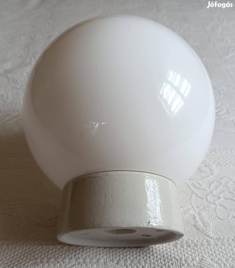 Régi Tejfehér Üveg Kültéri Beltéri Lámpabúra Foglalat