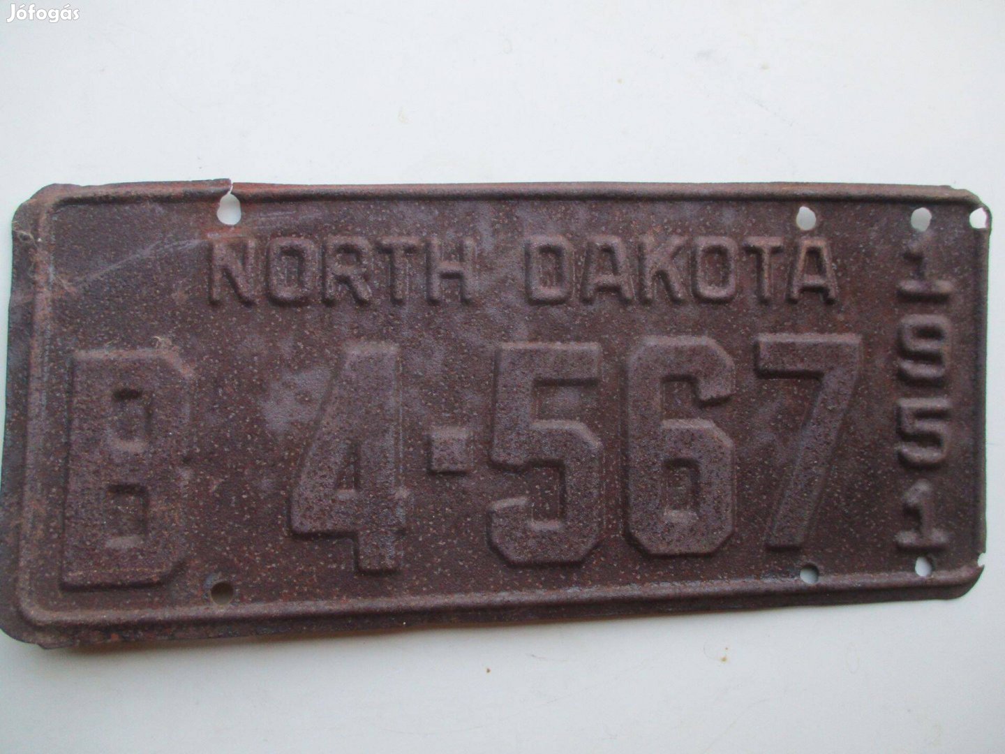 Régi USA rendszám 1951-es North Dakota államból