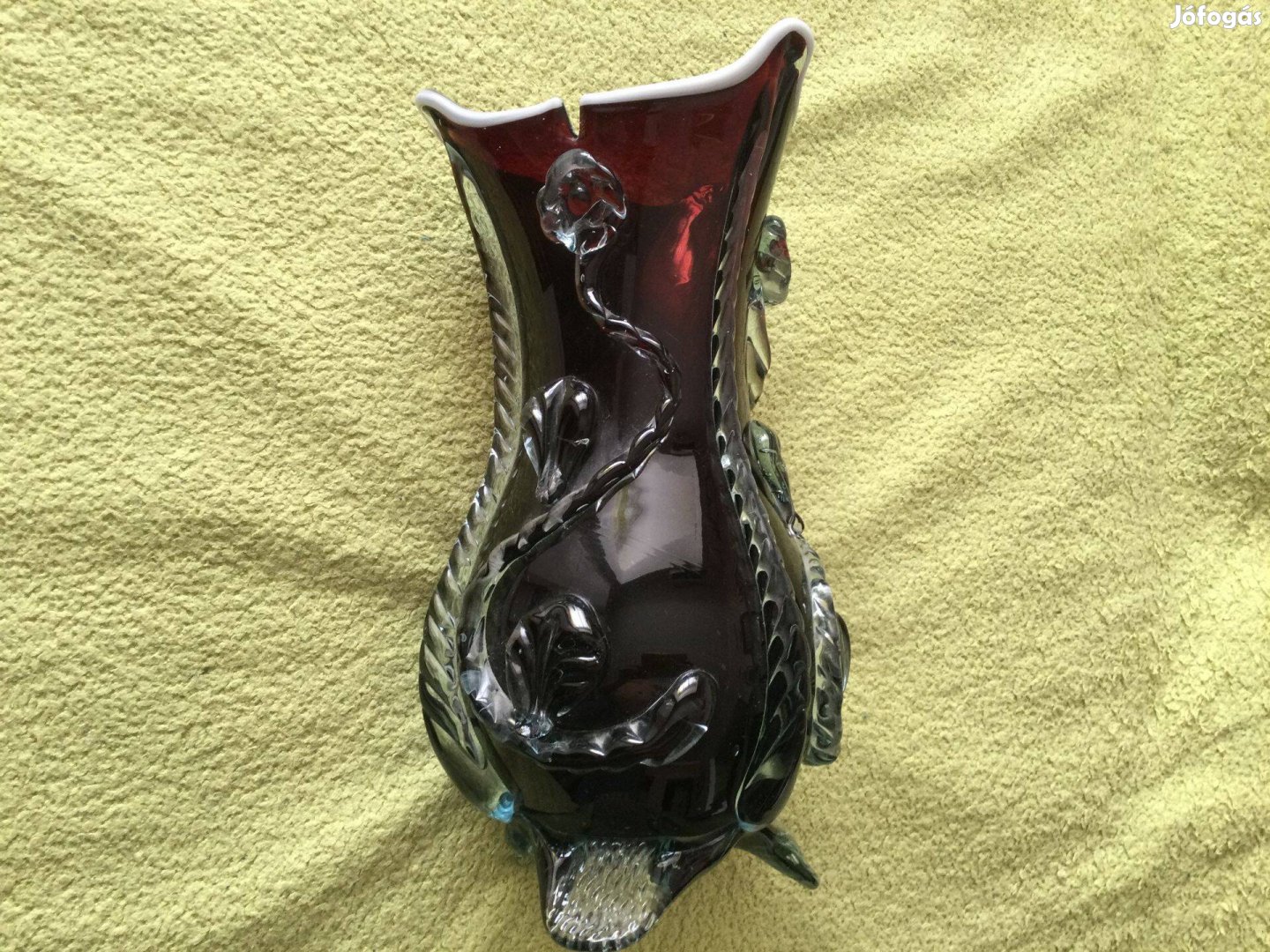 Régi Üvegváza_szép_30 cm