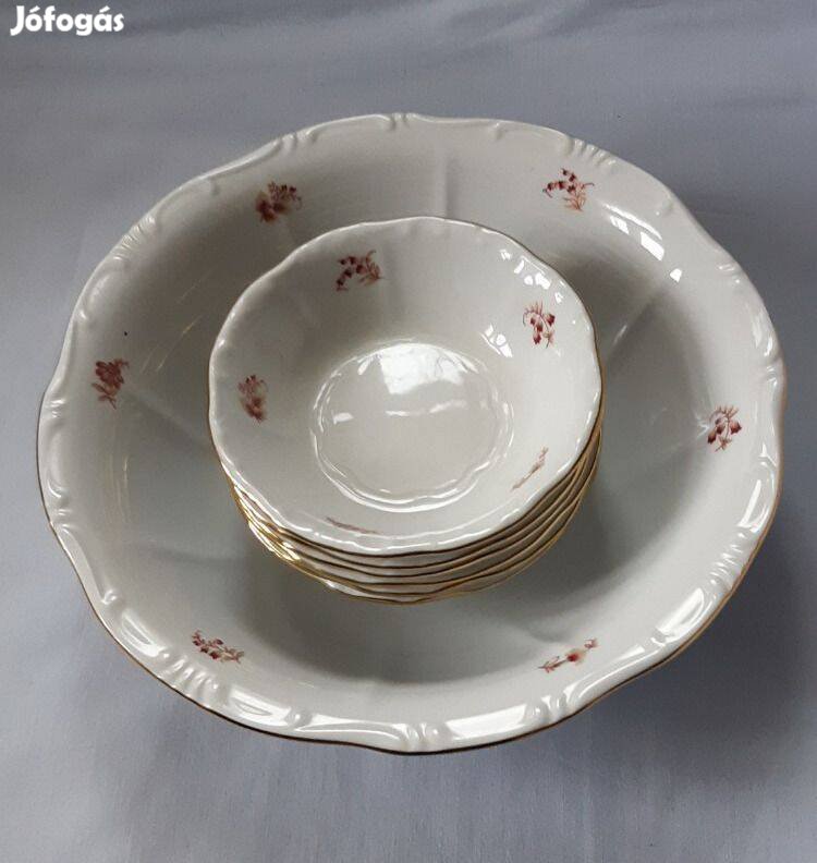 Régi Zsolnay porcelán kompótos/salátás készlet!