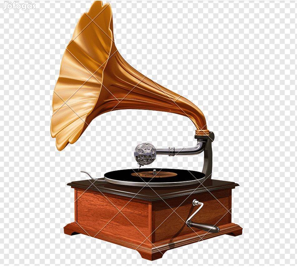 Régi , retró fonográf , lemezjátszó régiség ,gramofon