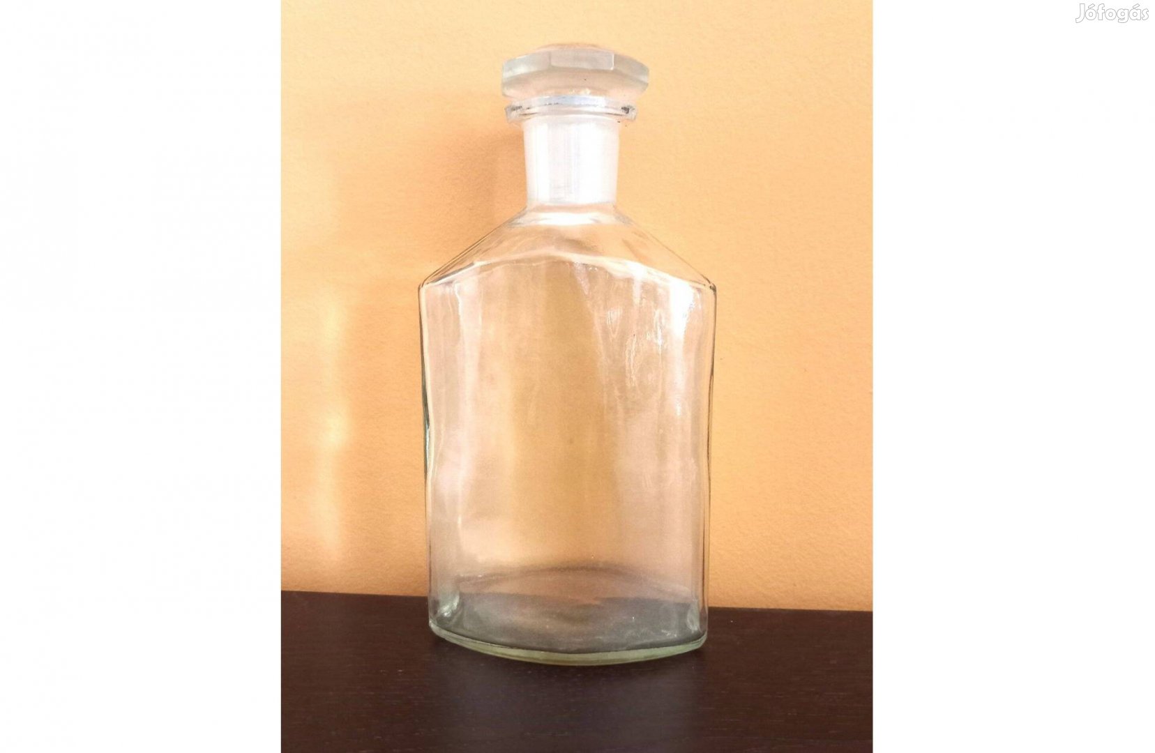 Régi, csiszolt dugós patika üveg (800 ml-es)
