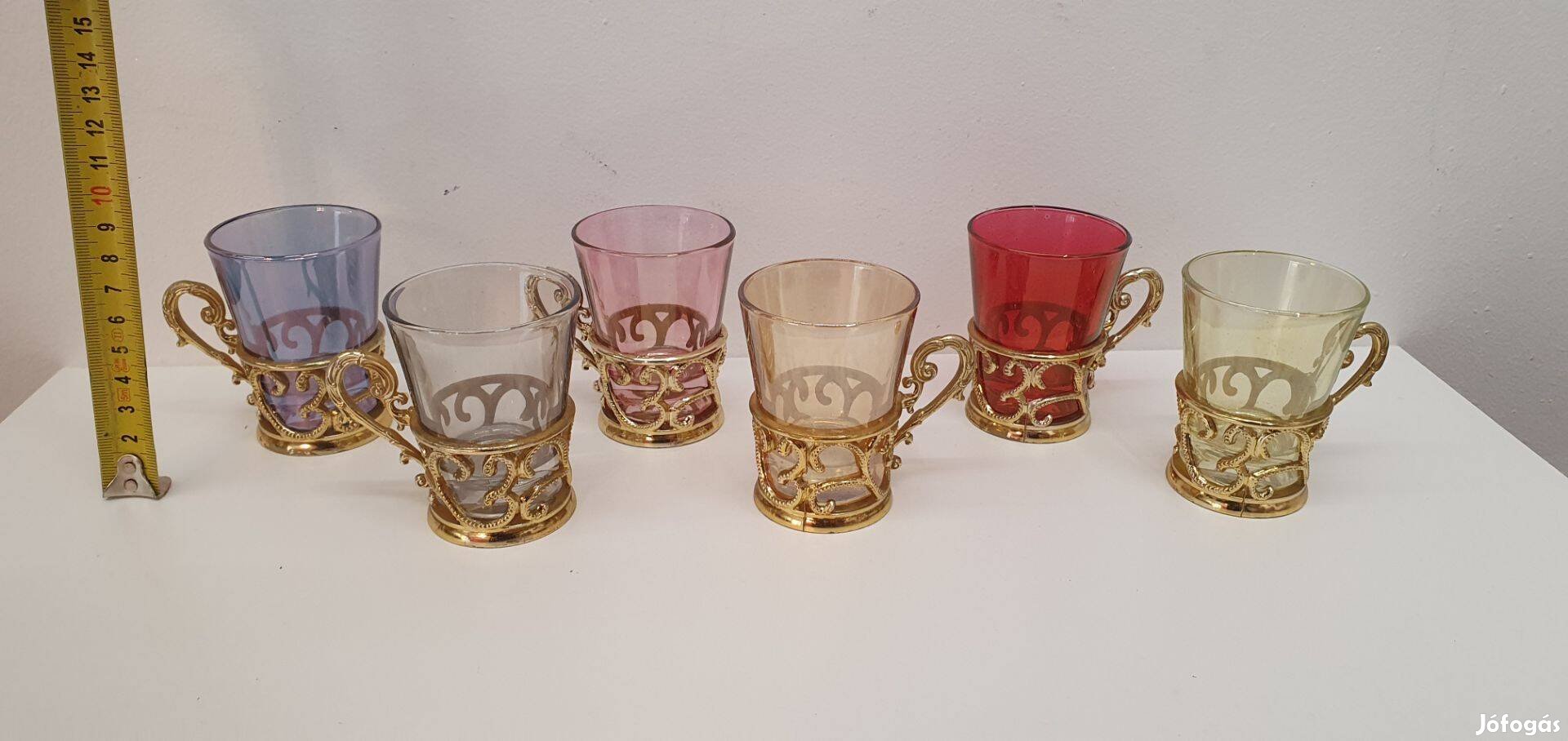 Régi, elegáns üveg pohát készlet eladó