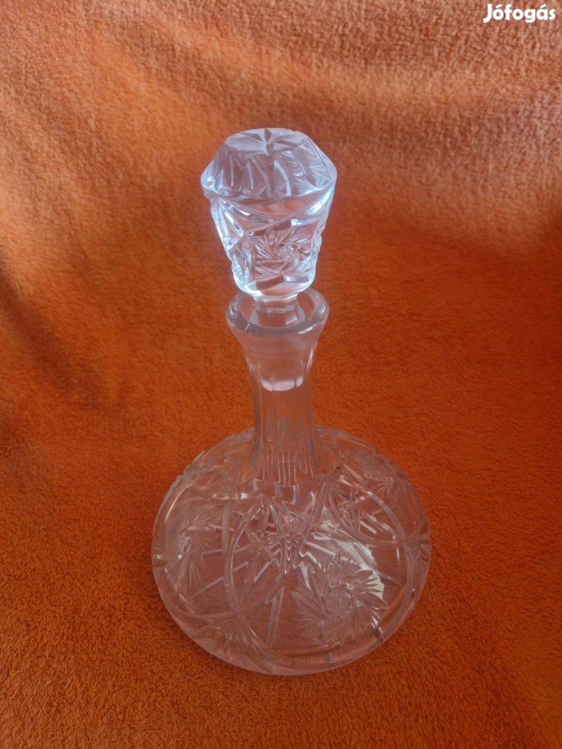 Régi, nehéz, gyönyörű ólomkristály likőr tartó