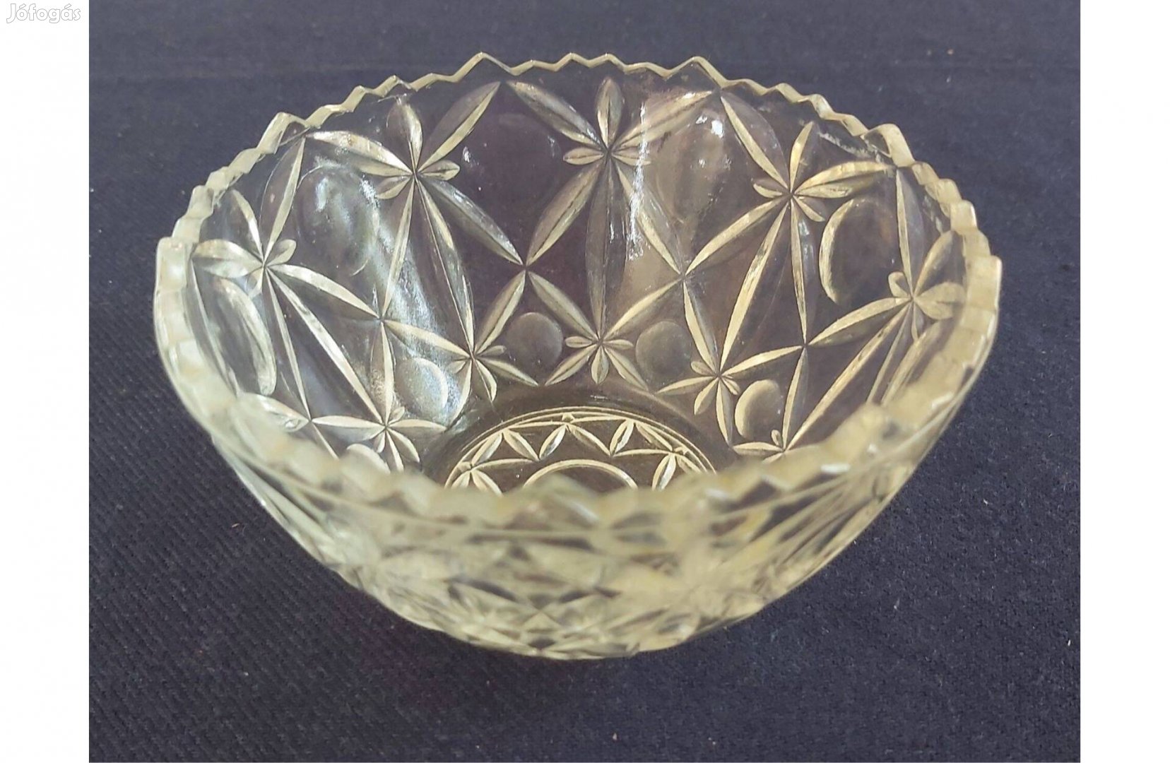 Régi, üveg cukorkatartó