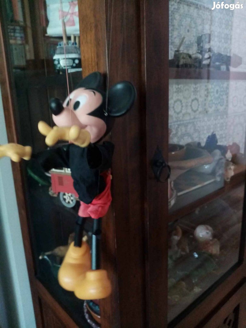 Régi antik retro marionett báb bábú Mickey Miki