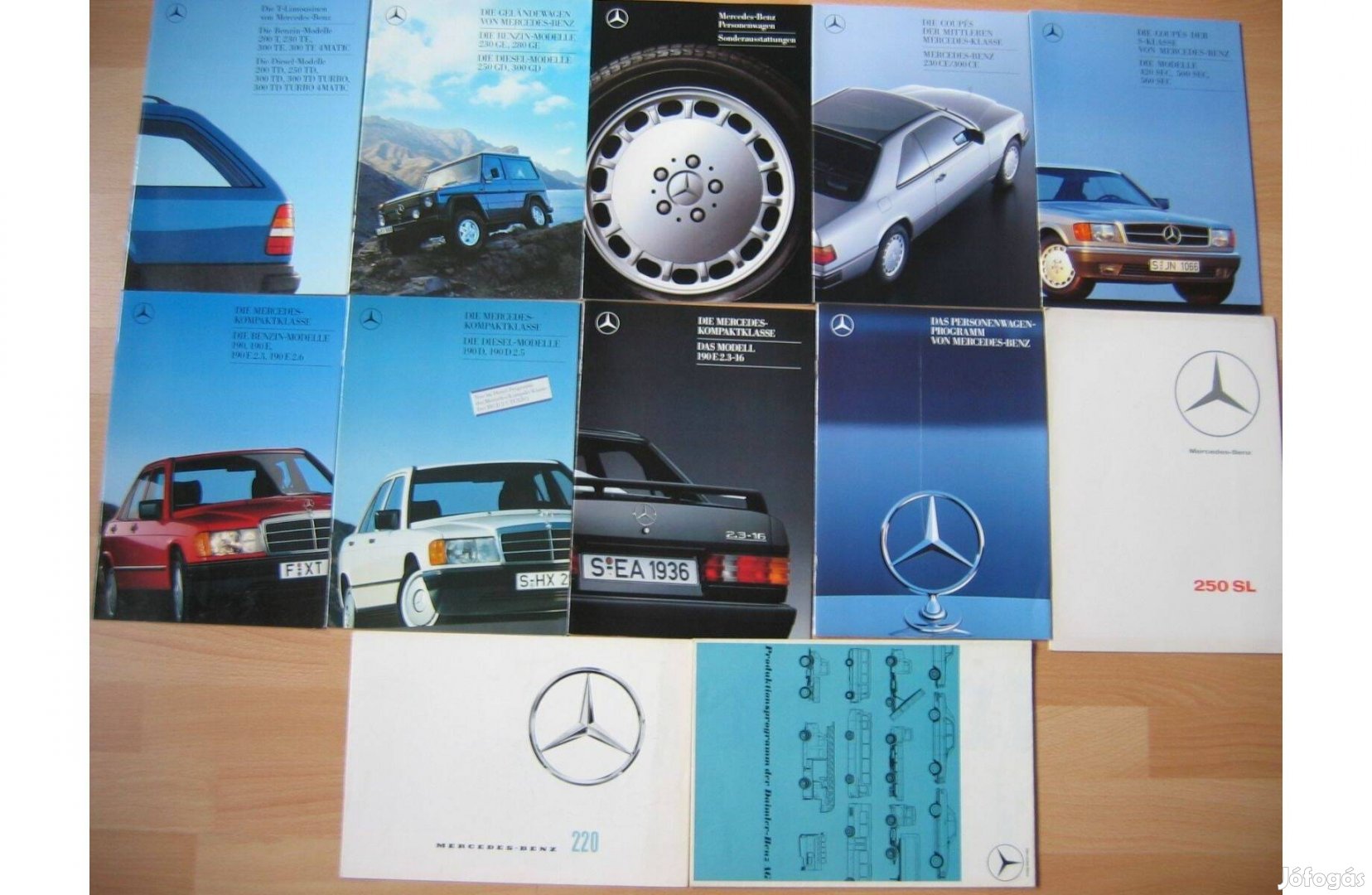 Régi autó leírások, prospektusok eladók