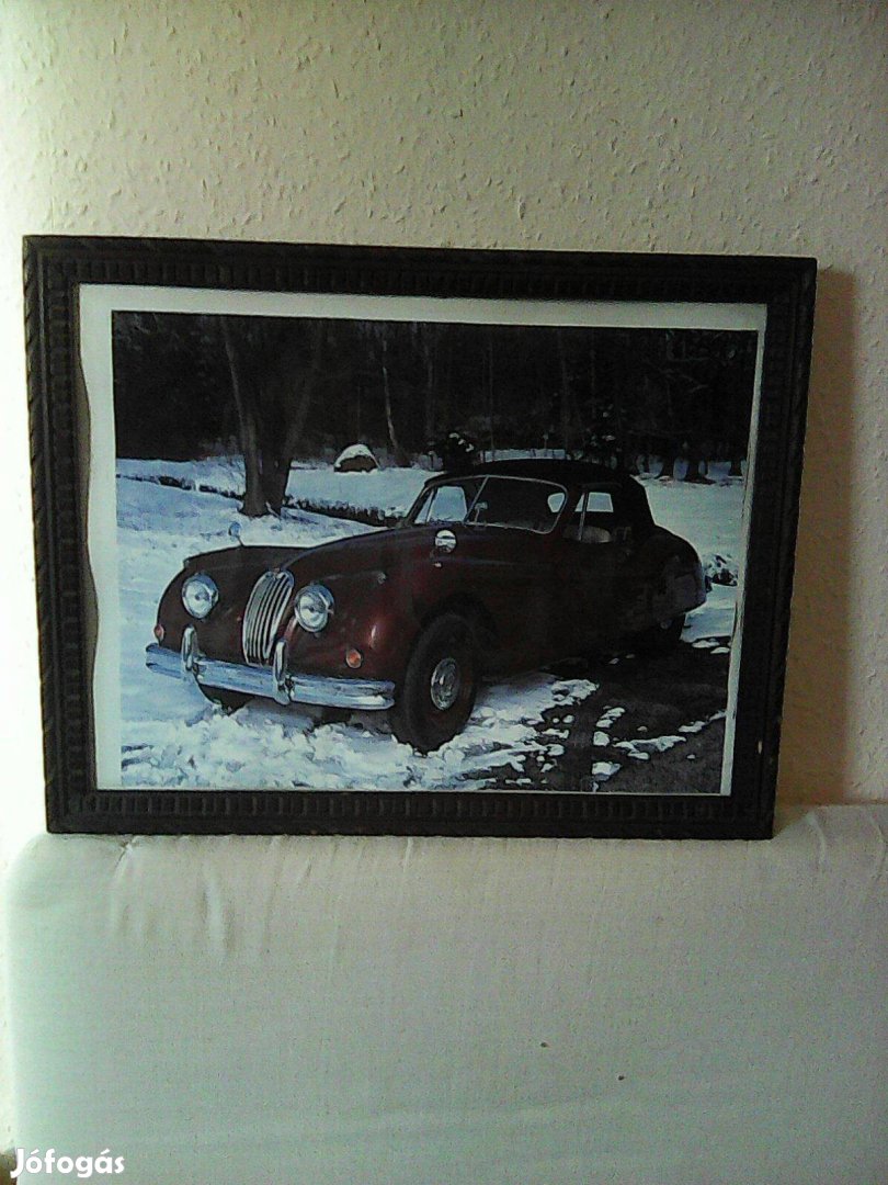 Régi autó poszter üvegezett keretbe 34 x 44 cm