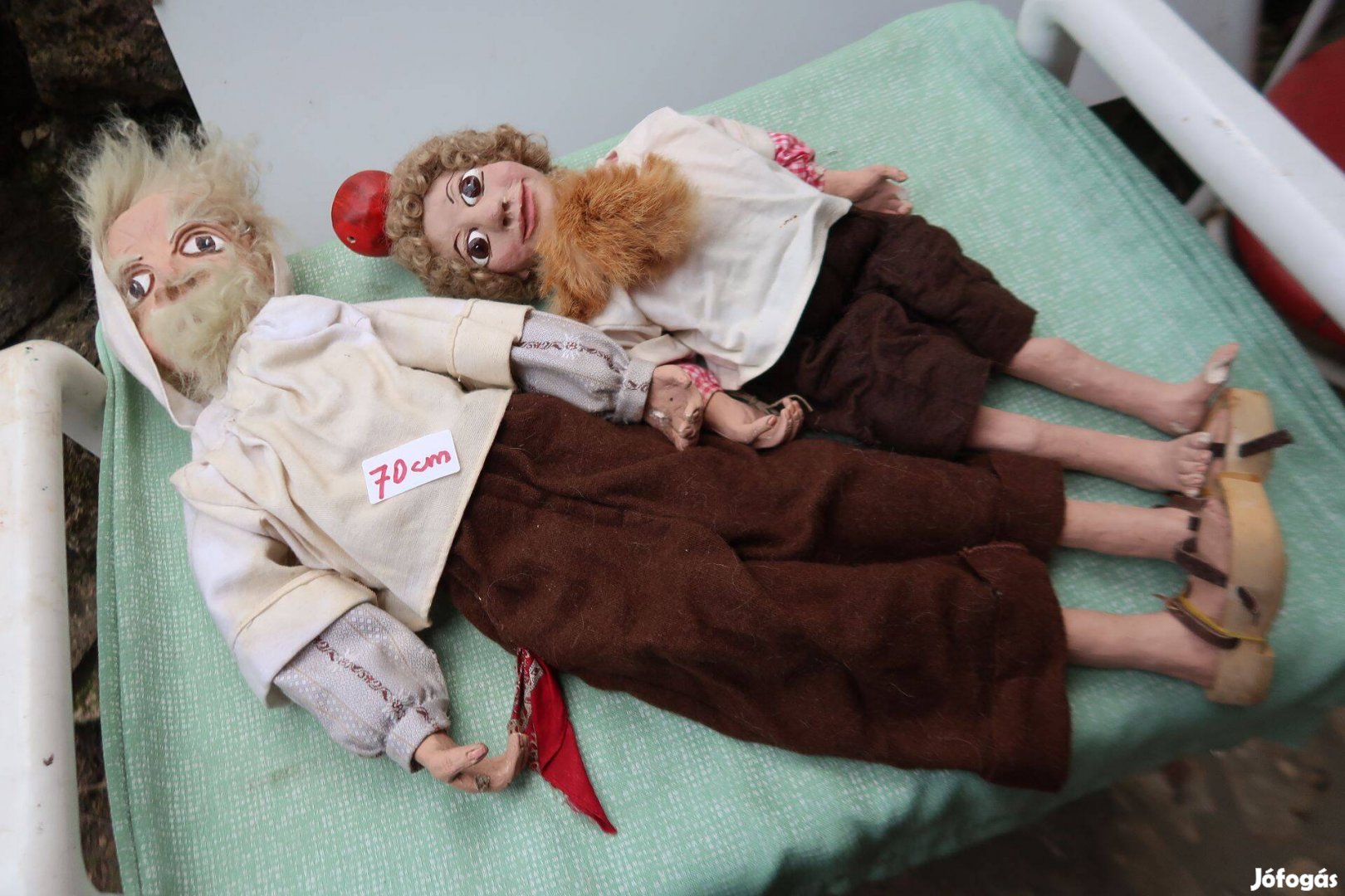 Régi bábuk tell vilmos almával két figura 70 cm egyben
