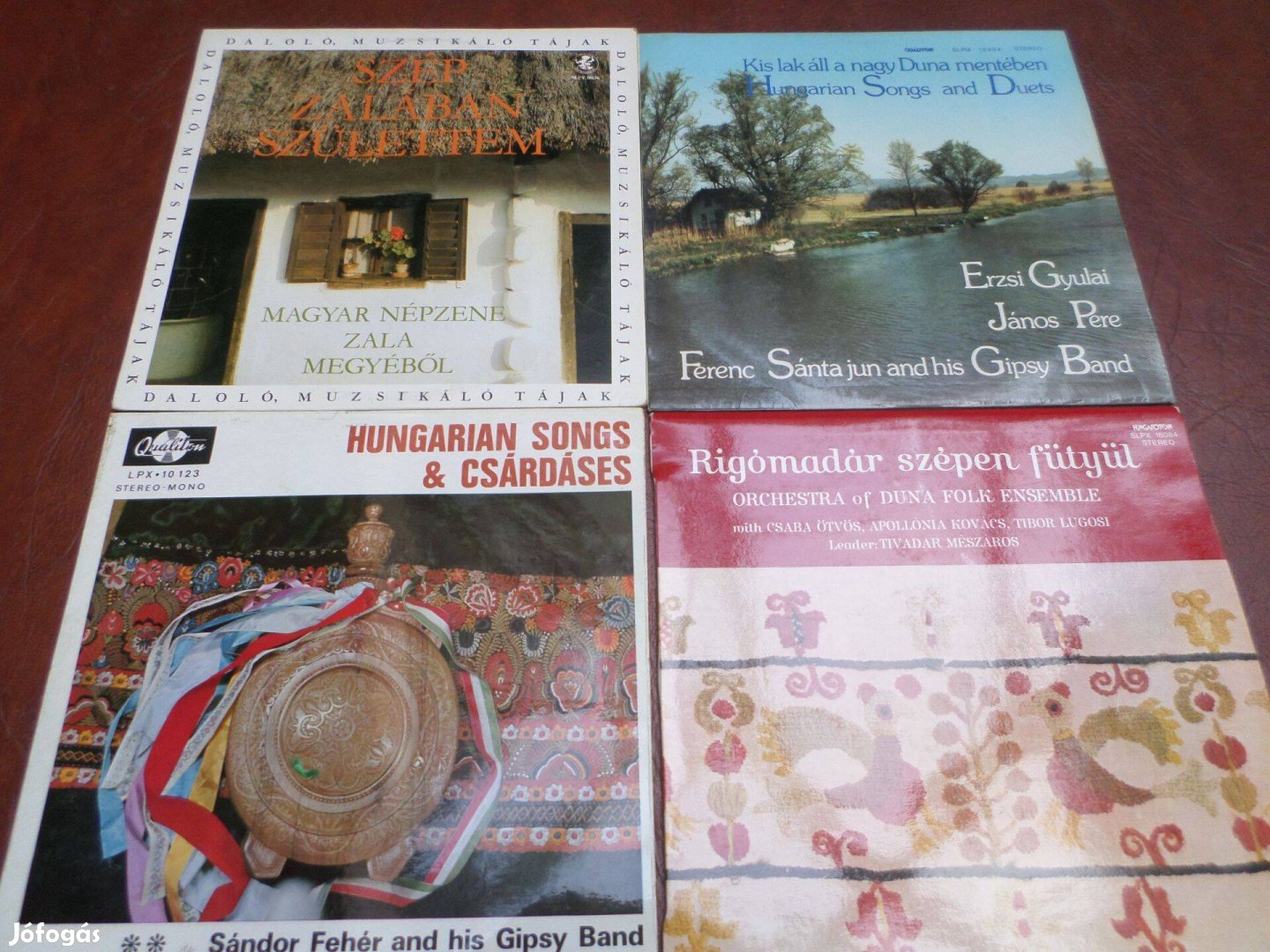 Régi bakelit lemez magyar nóta cigányzene gyűjtemény 4 db