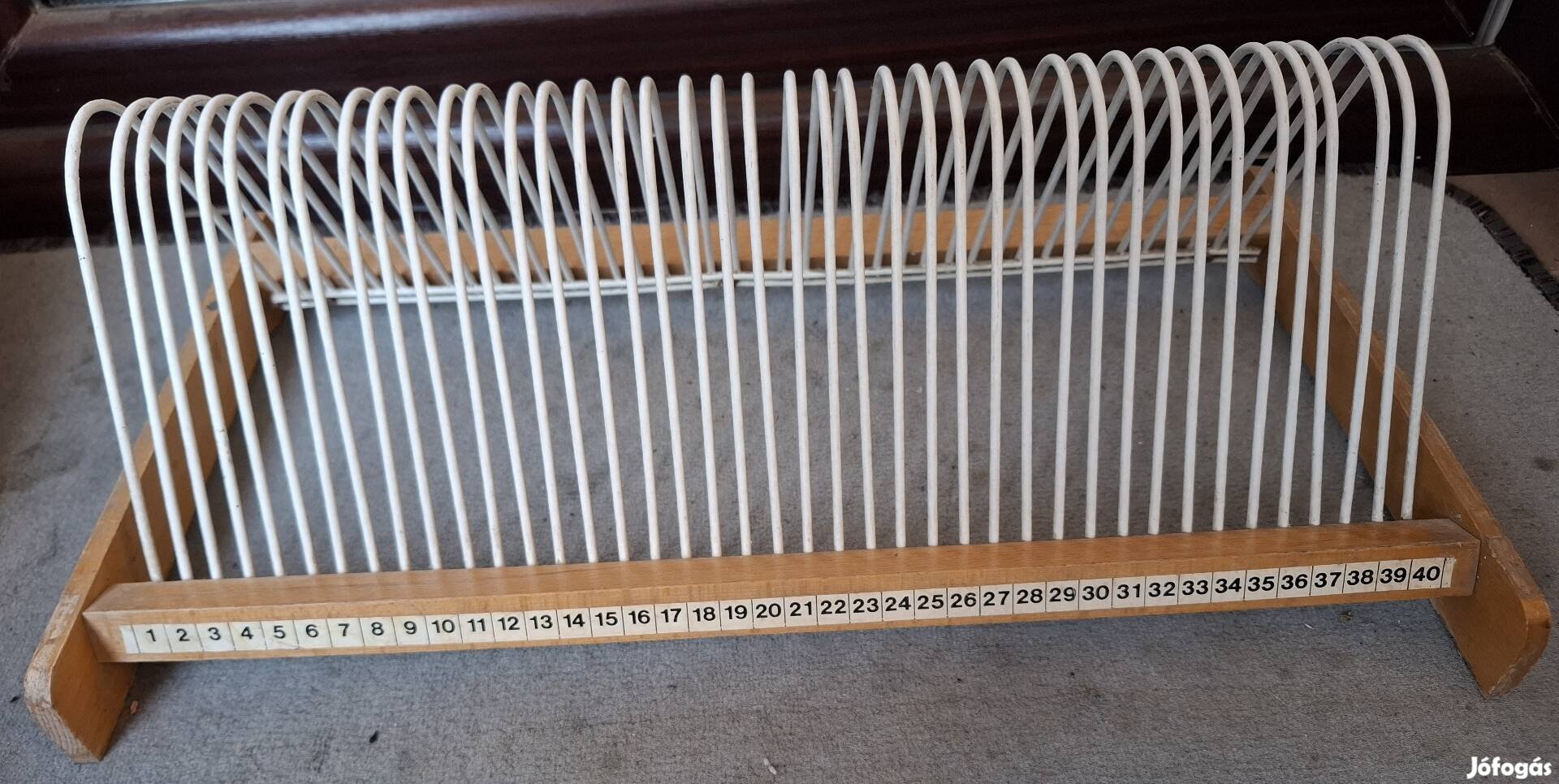 Régi bakelit lemez tartó állvány