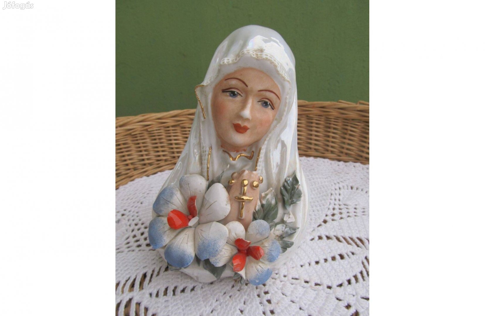 Régi biszkvit porcelán madonna