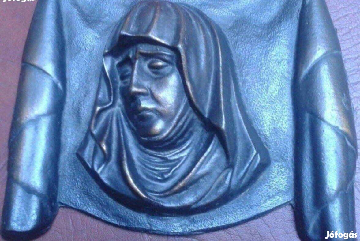Régi bronz szobor falikép újszerű