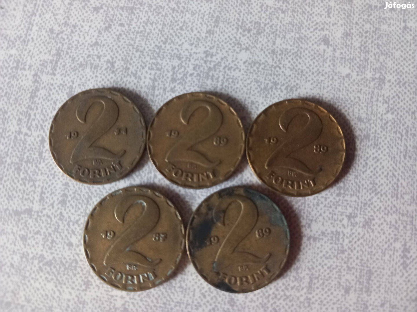 Régi címeres 2 forint 5 db egybe