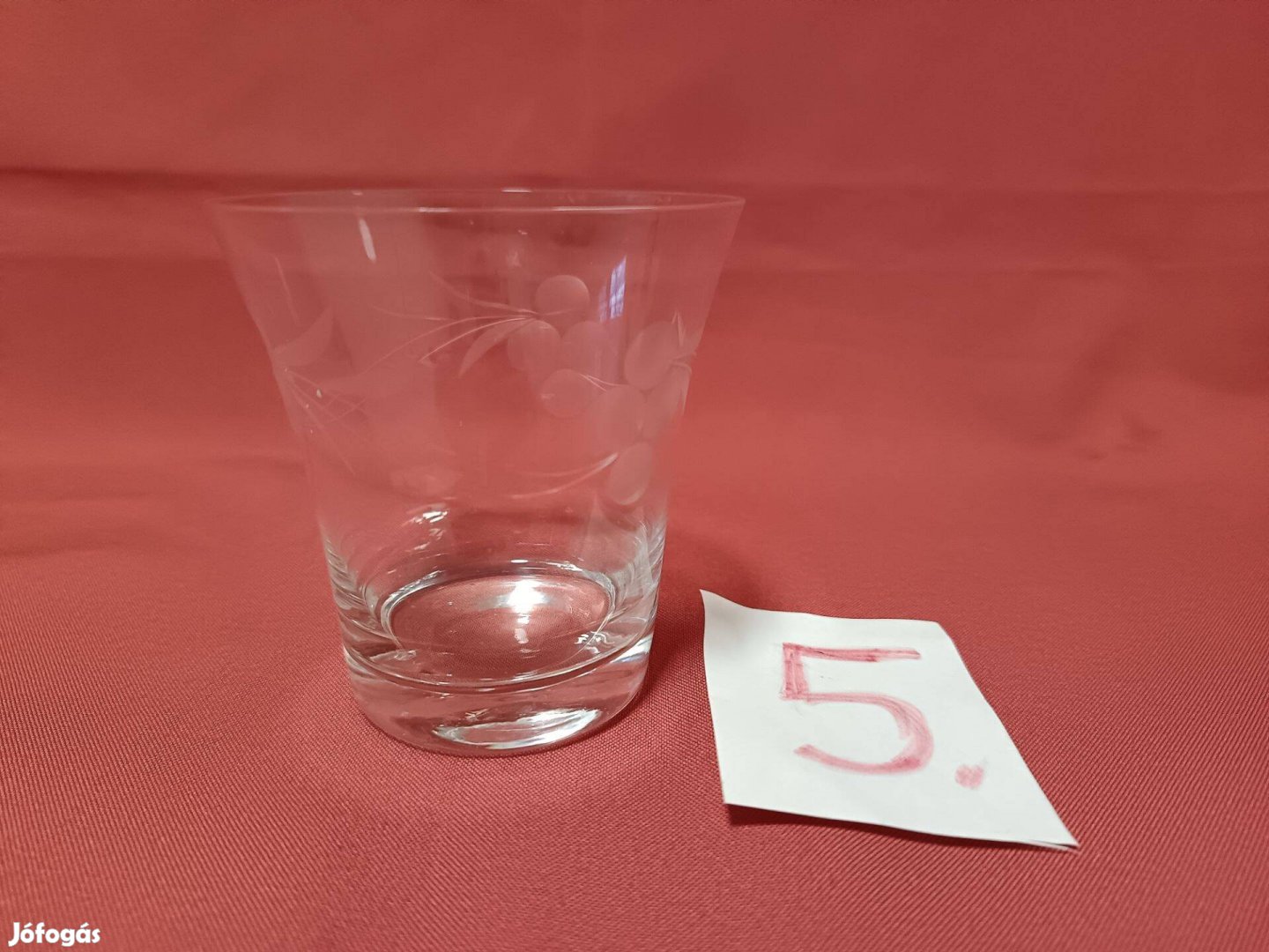 Régi csiszolt boros üveg italos pohár eladó ! 5