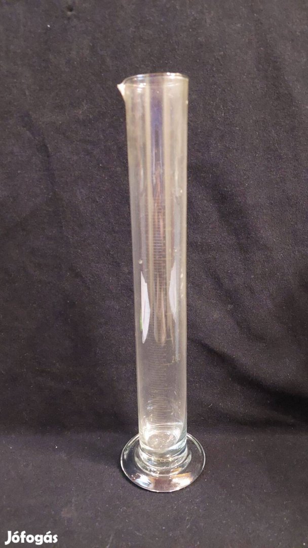 Régi csőrös kalibrált patika laboratóriumi üveg edény 38 cm