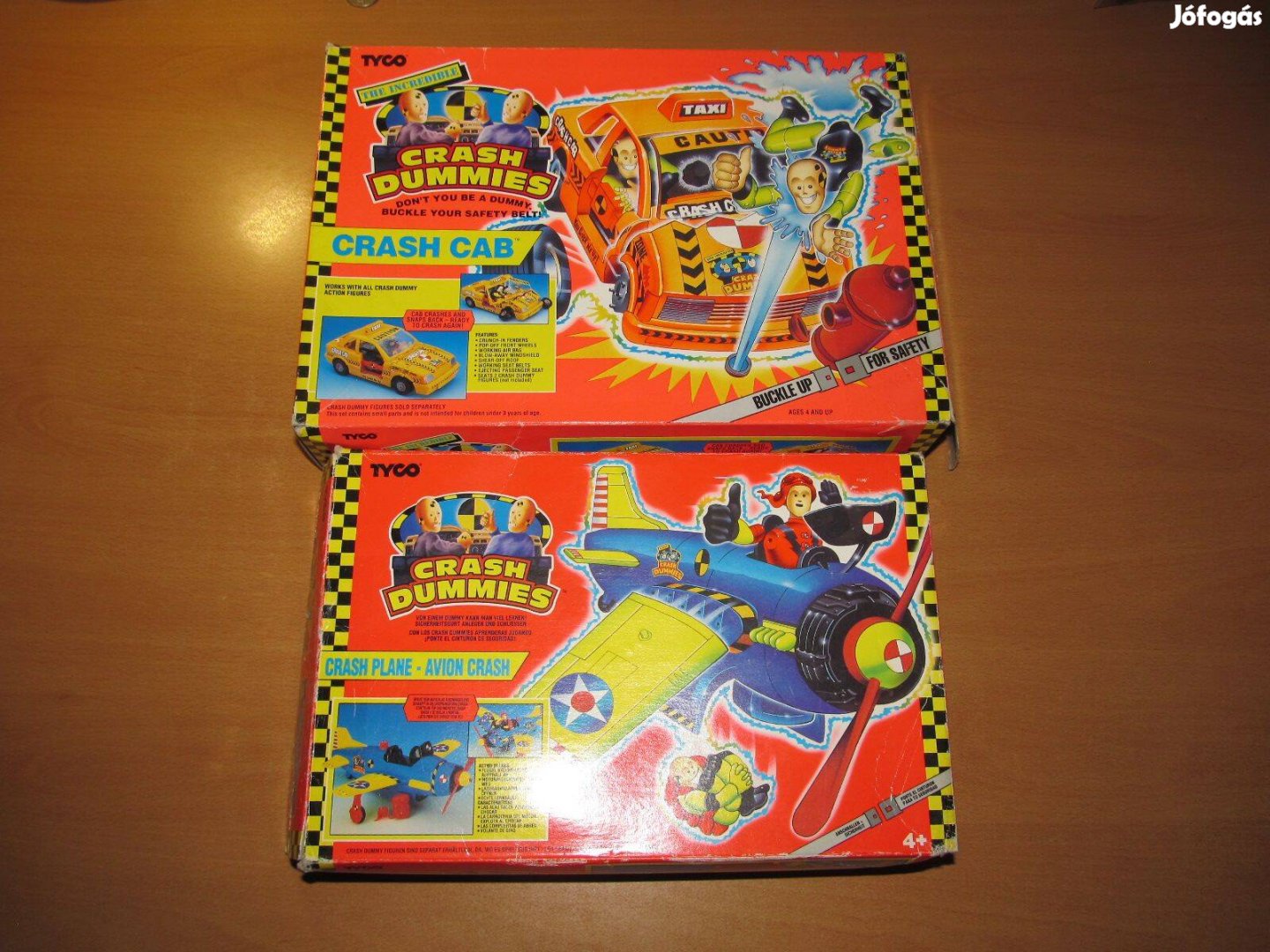 Régi dobozos Crash Dummies járgány kupac: repülő & taxi (Tyco, 1992)