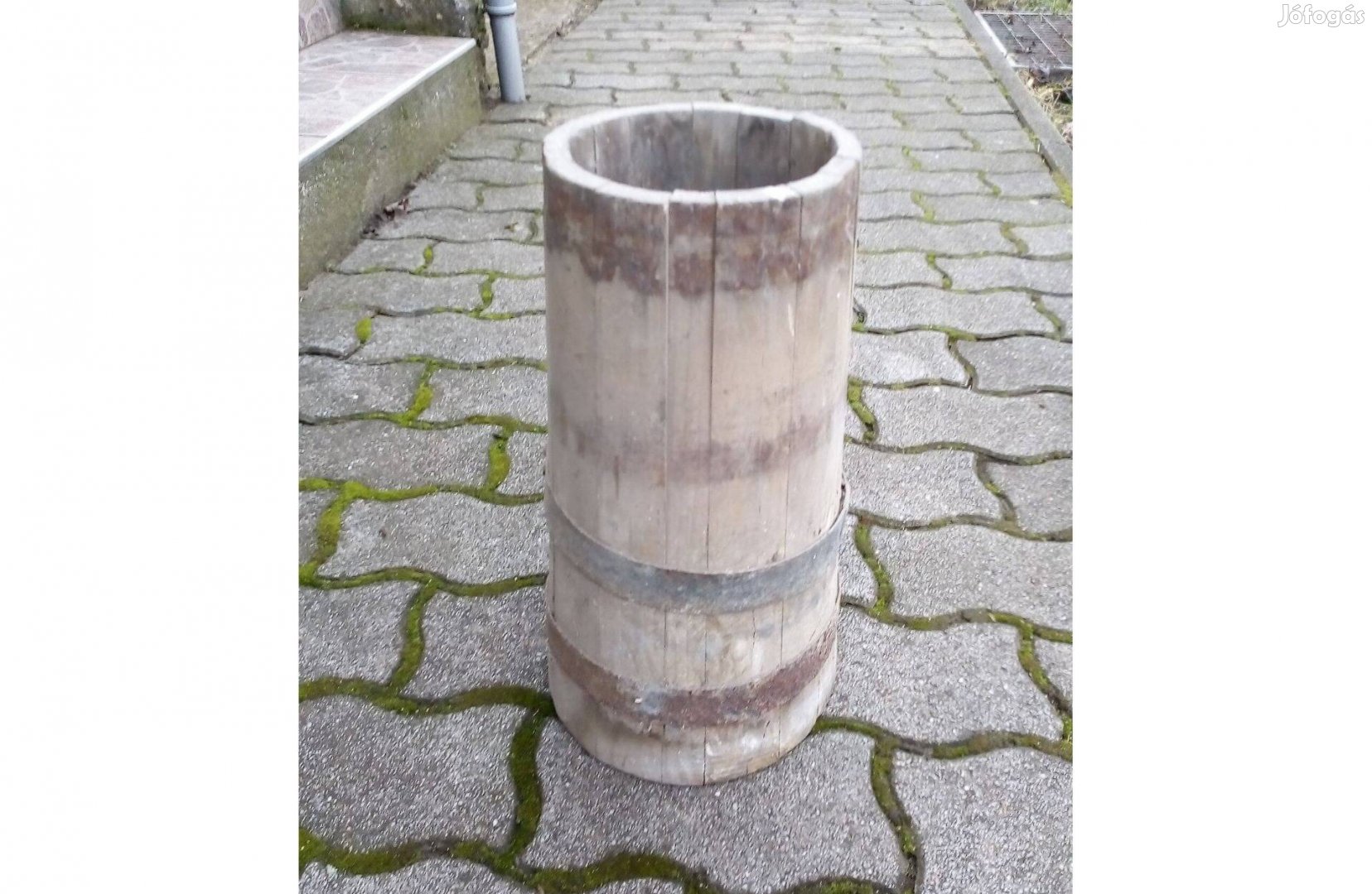 Régi fa köpülő vajköpülő 40 cm hiányos