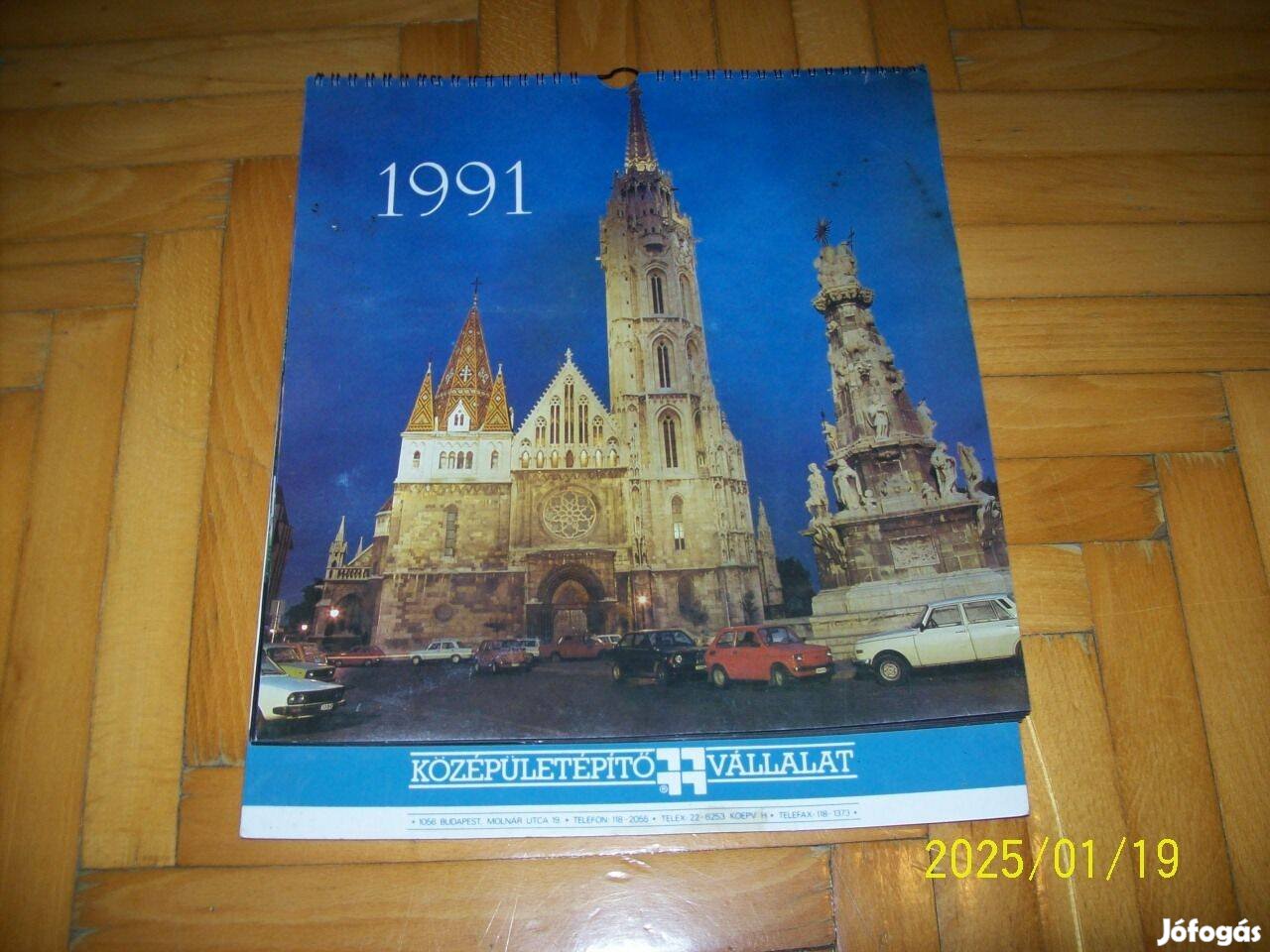 Régi falinaptár 1991-Középületépítő Vállalat