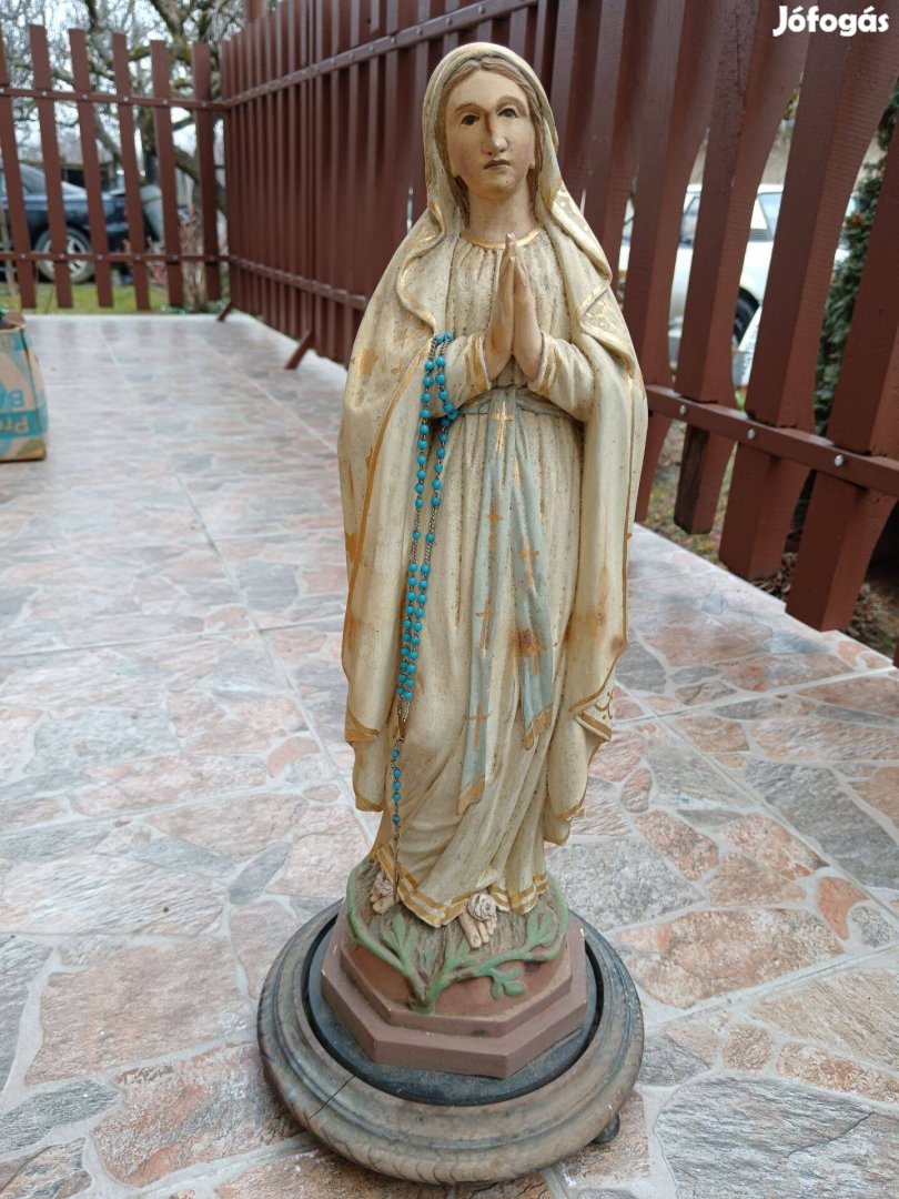 Régi faragott fa mária szobor , 55 cm