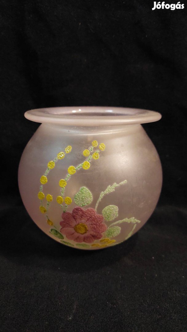 Régi festett üveg váza