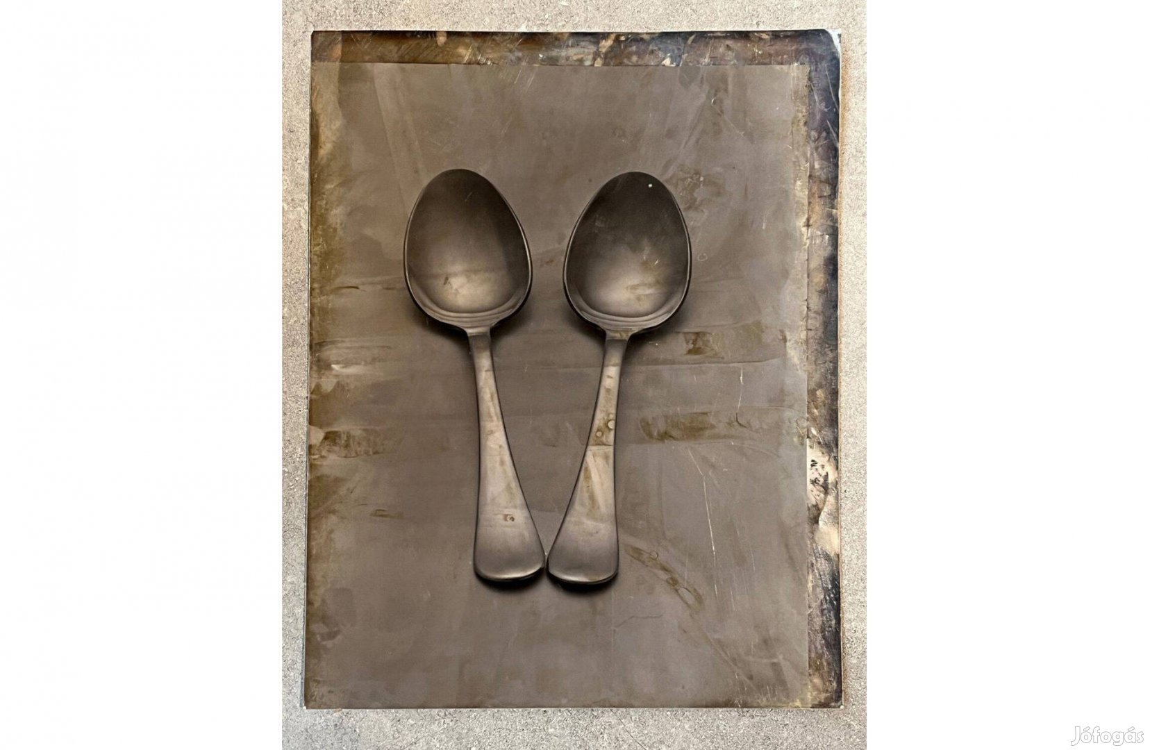 Régi fotó - Két kanál - Csendélet 30 x 24 cm