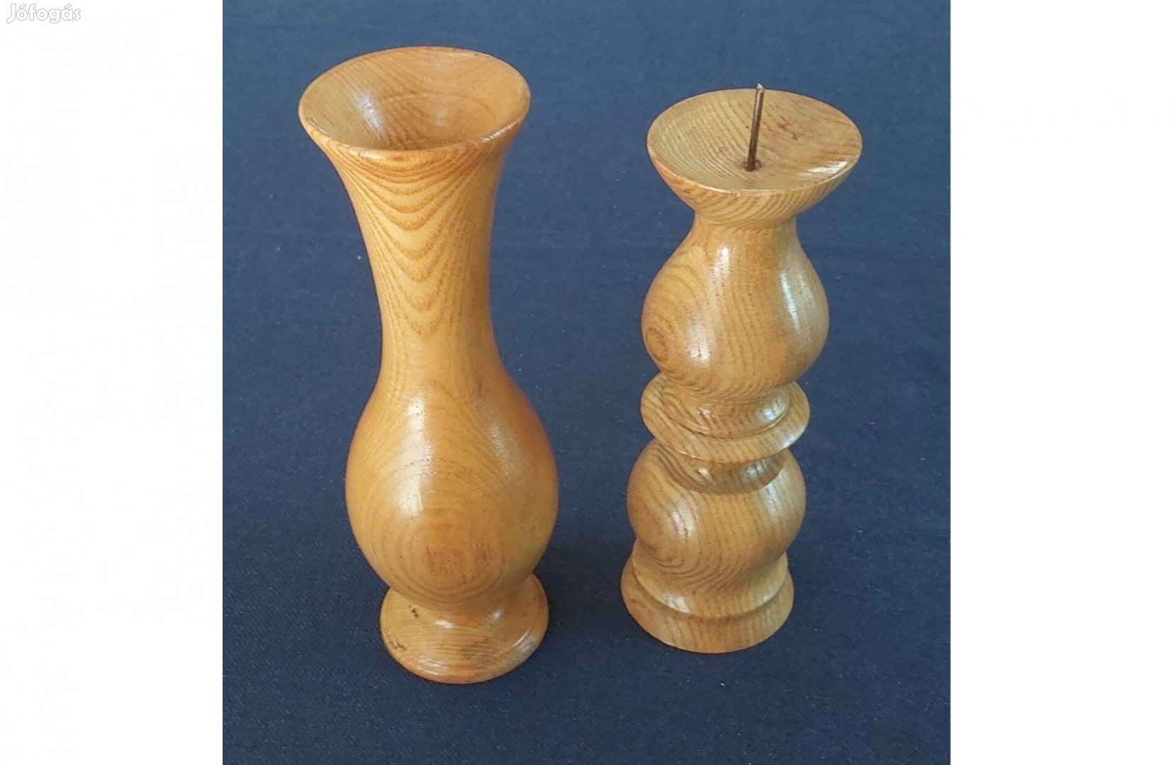 Régi gyertyatartó és kézműves díszváza 1960 -1970-es évek