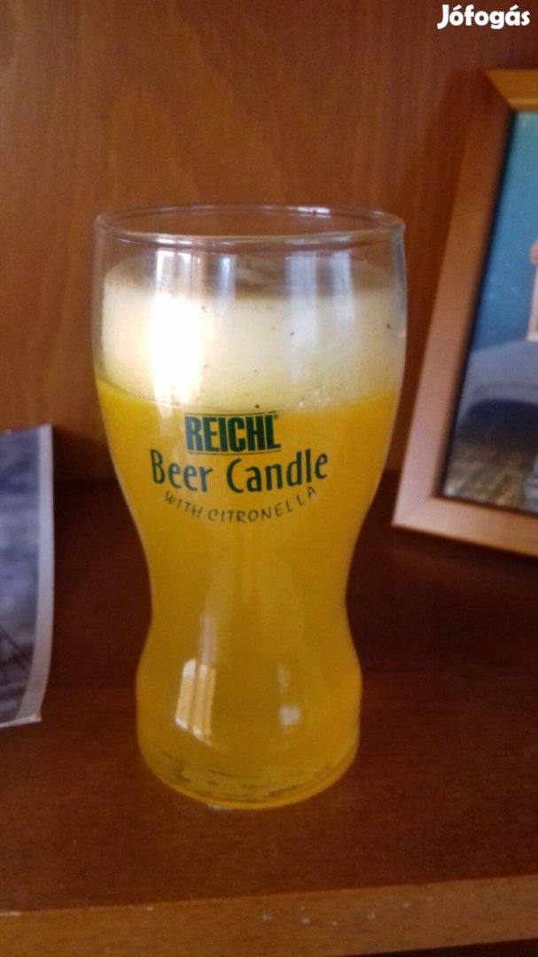 Régi habzó sört imitáló dísz citrom illatos gyertya Beer Candle