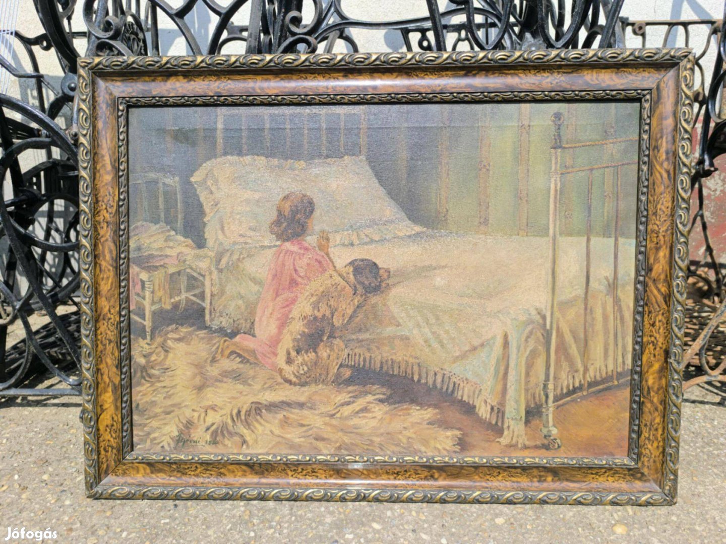 Régi imádkozós gyönyörű festmény!