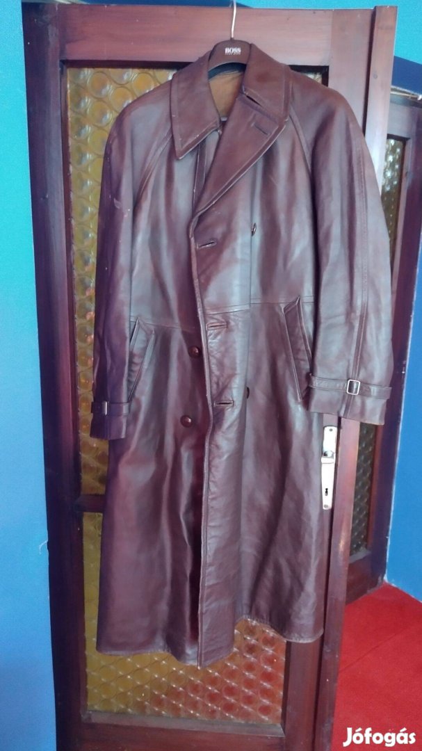 Régi kabát retro ÁVH bőrkabát 70-80-as évek akár jelmeznek 3 darab
