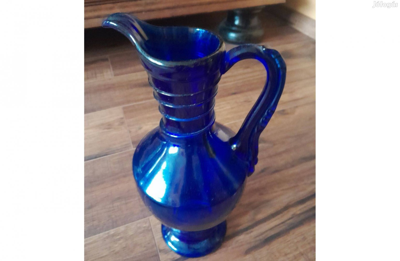Régi kék üveg karaffa, régiség, antik