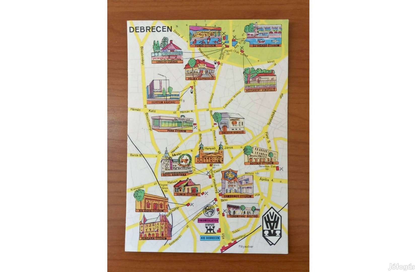 Régi képeslap, térképes - Debrecen