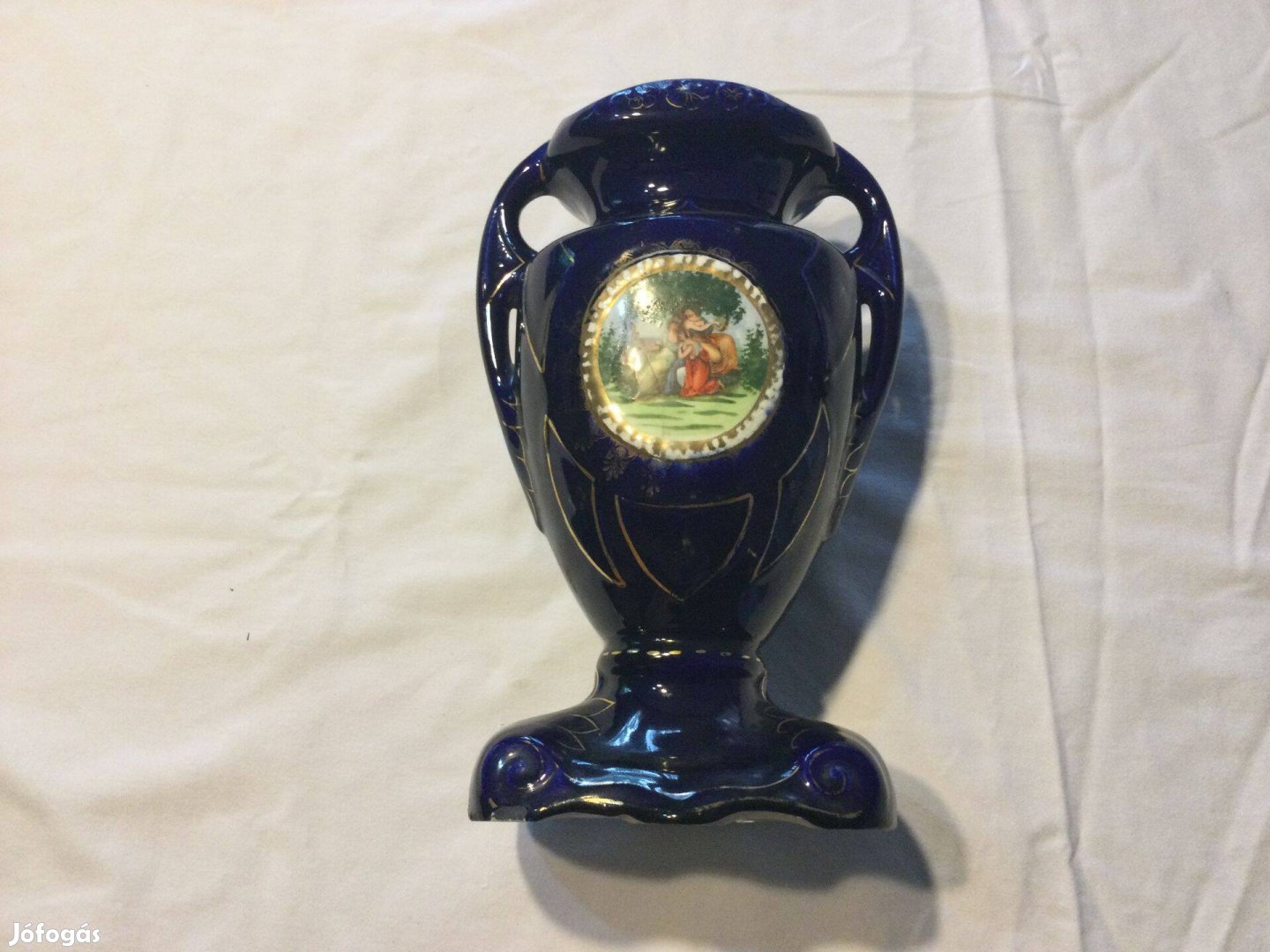 Régi kobaltkék Altwien porcelán Váza