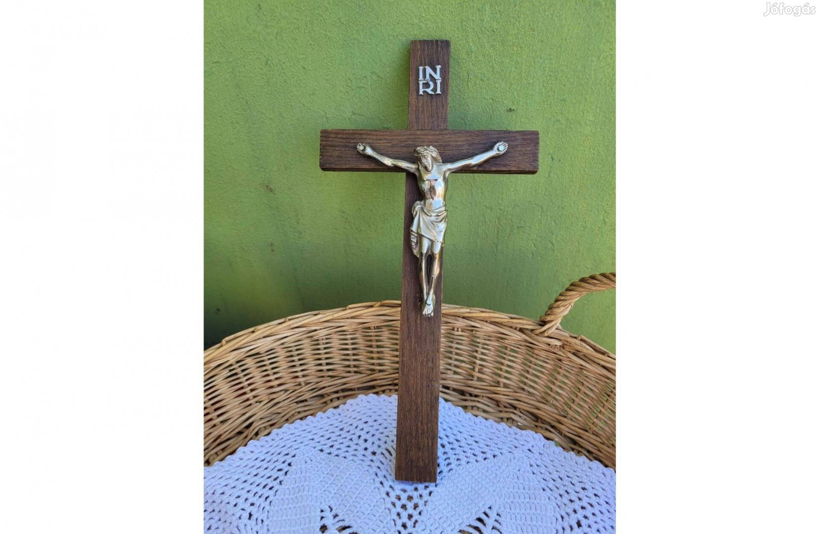 Régi krisztus a kereszten - fa-fém