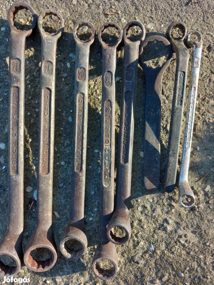 Régi króm-Vandánium csillagkulcsok 8db egybe