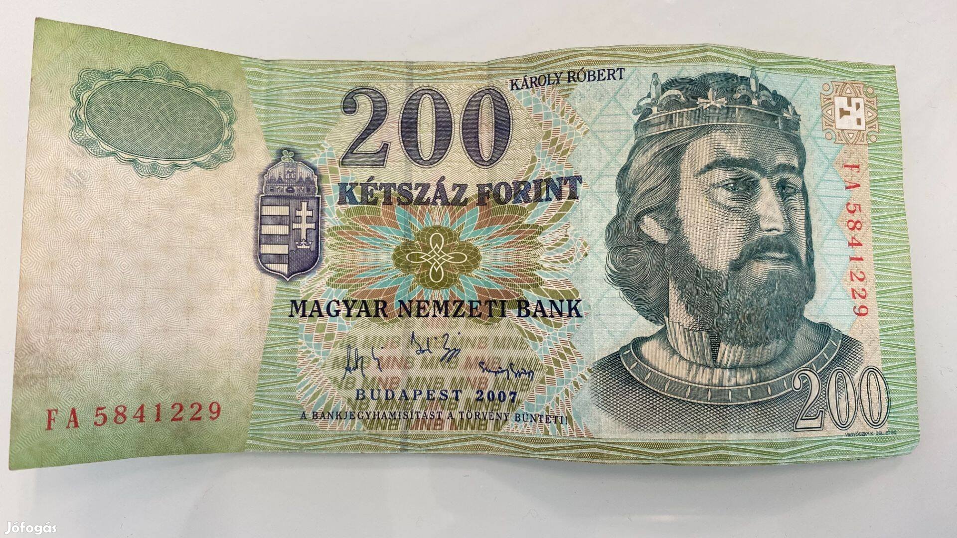 Régi magyar 200 Ft-os bankjegy (2007) Fa sorozat