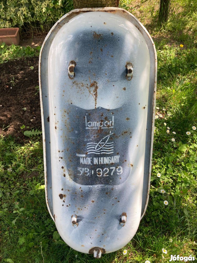 Régi magyar Lámpagyári zománcozott lemez fürdetőkád kád
