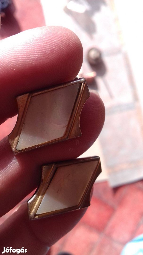 Régi mandzsetta gomb gyöngyház berakással