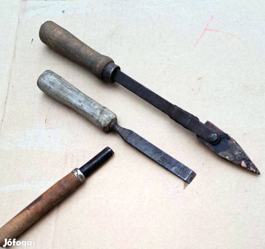 Régi műhely kéziszerszámok bádogos lemezvágó olló