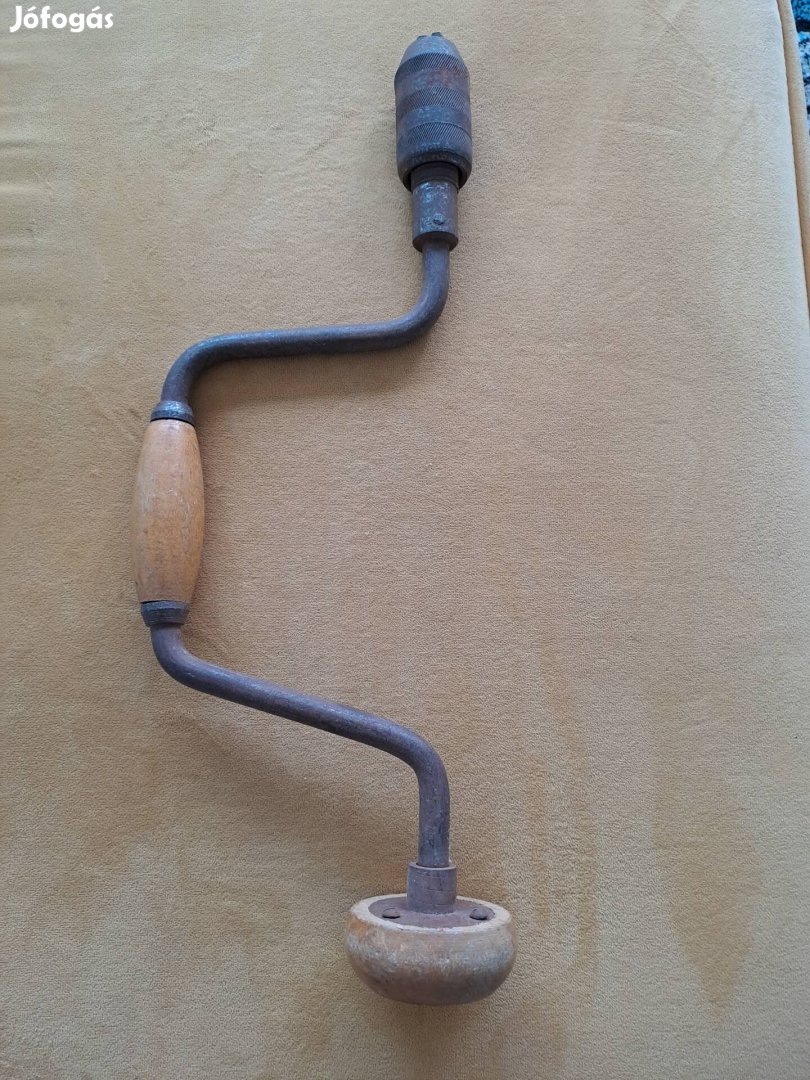 Régi nagyméretű kézifúró, 40 cm es 