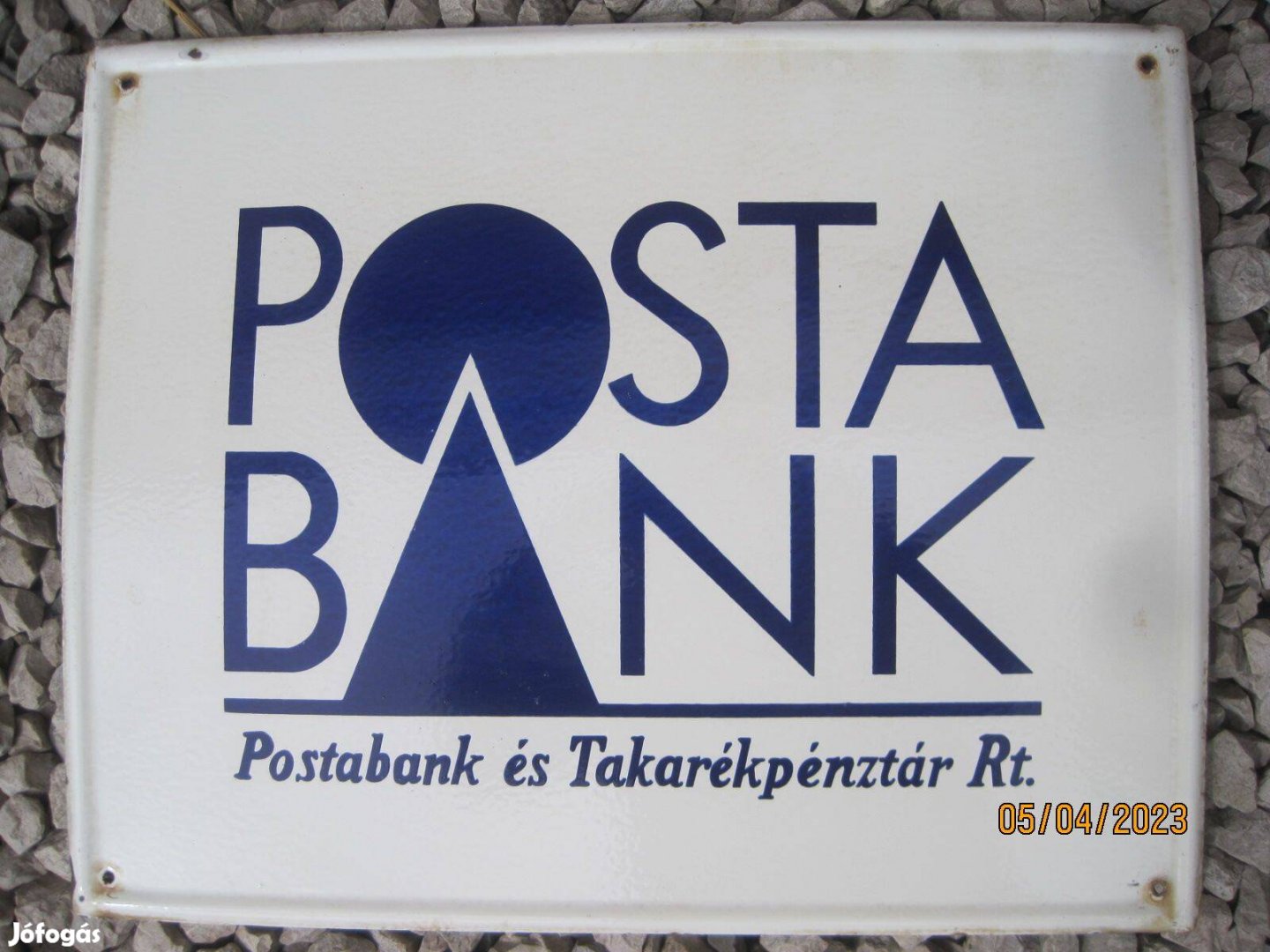 Régi nagyméretű zománctábla Posta Bank